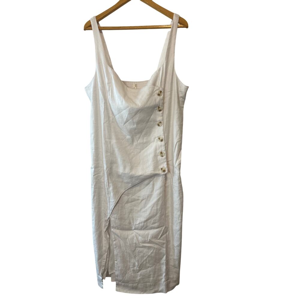 Anthropologie Cream Button-Accent Midi Dress - Picture 4 of 10